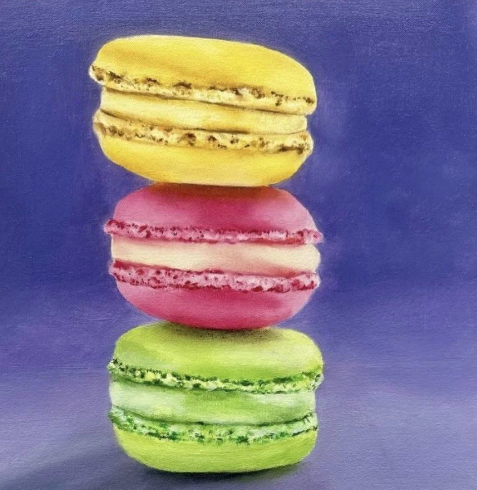 Les macarons
 Huile sur toile
 20x20 cm