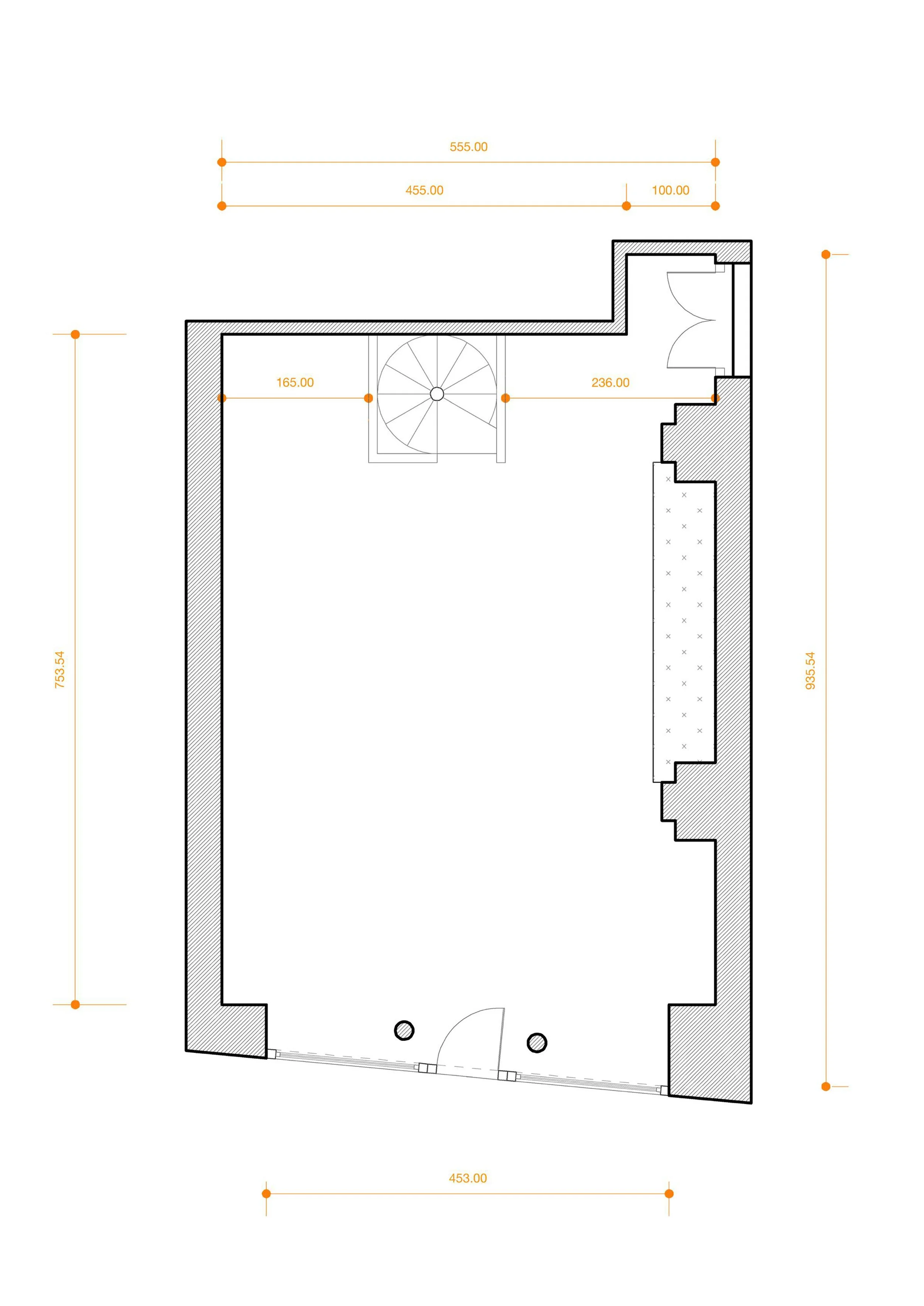 SP15 - Showroom Paris Plan Ground-floor - showroom for rent |   Fashion week | Design Week | private showroom Paris 2, ground-floor showroom, design showroom Paris, press day venue Paris, by-appointment showroom Paris Marais | Montorgueil | Beaubourg