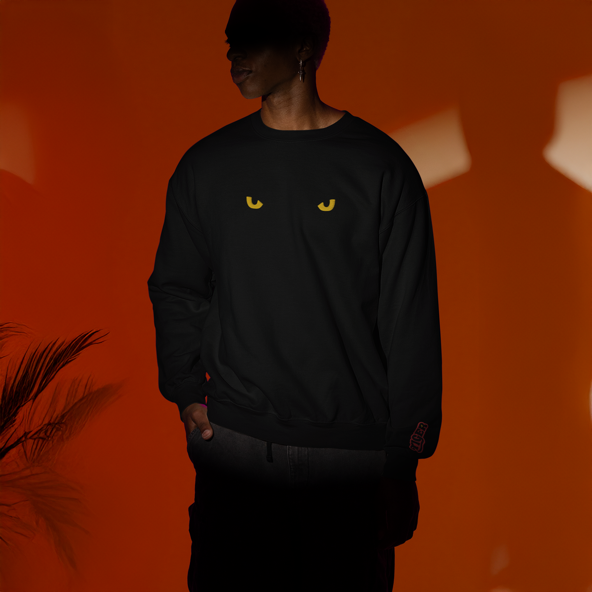 "Tiger Eyes" embroidered sweatshirt