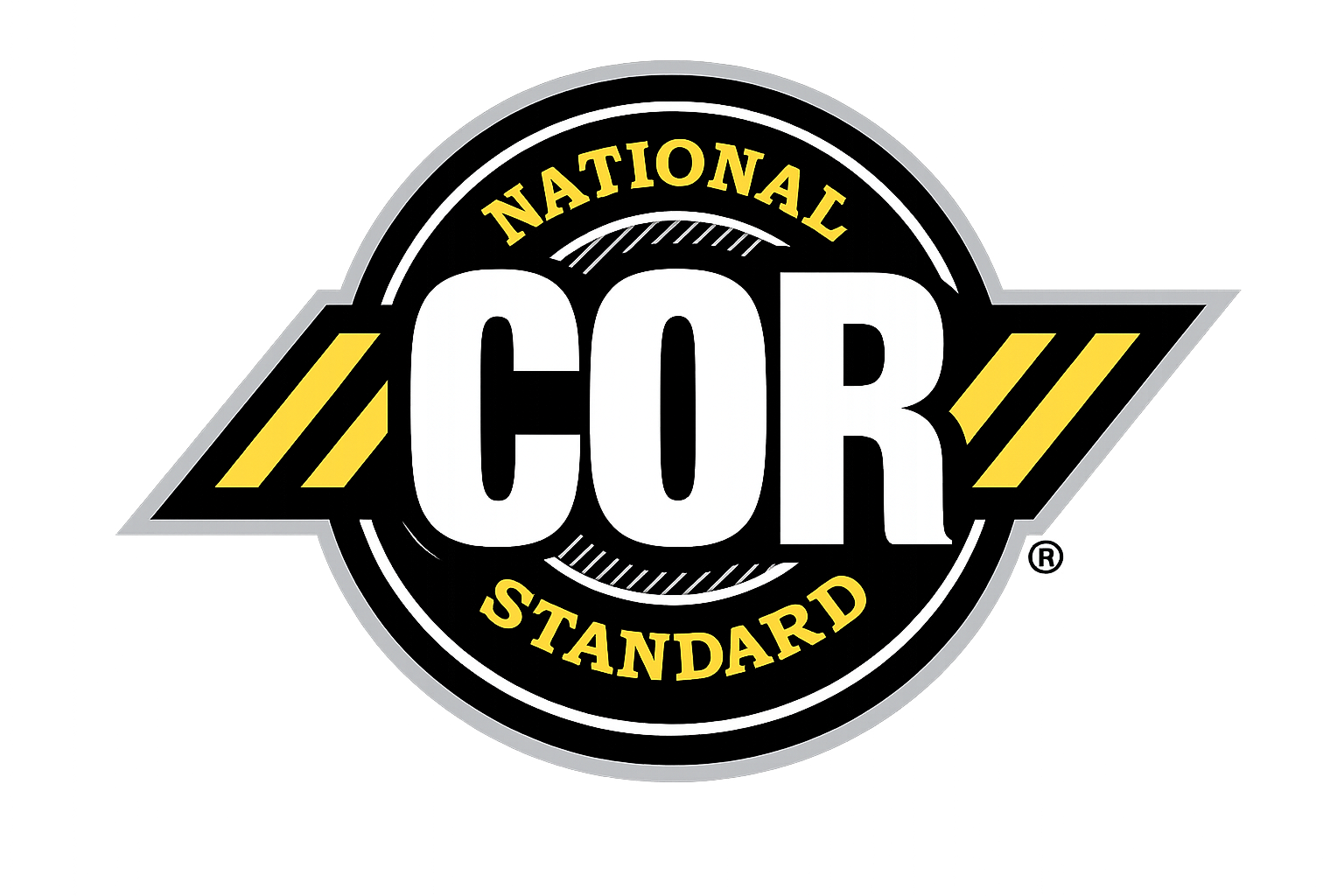 Logo for the National Coca-Cola Standard featuring the text COKE in bold white letters inside a black circle, with the words 'NATIONAL' above and 'STANDARD' below in yellow, and yellow diagonal stripes on either side of the circle.