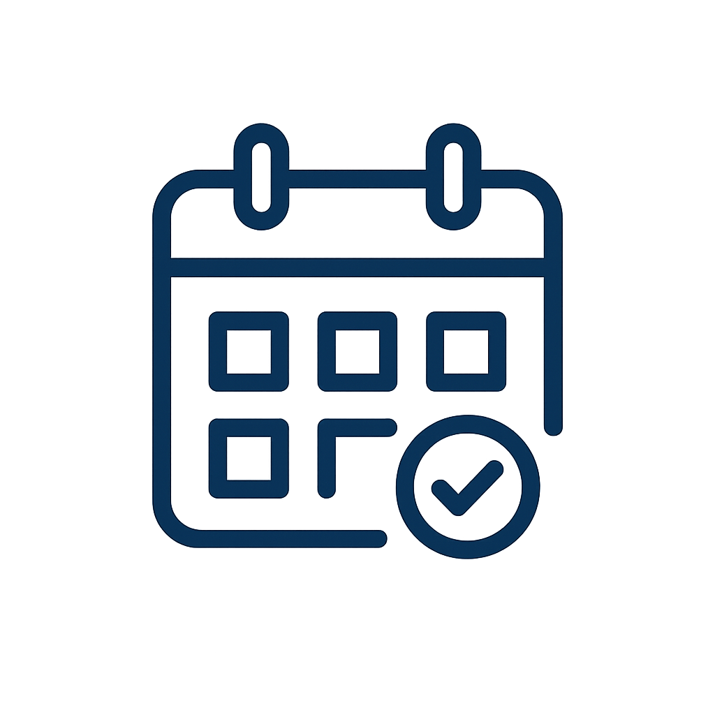 Calendar with a checkmark icon