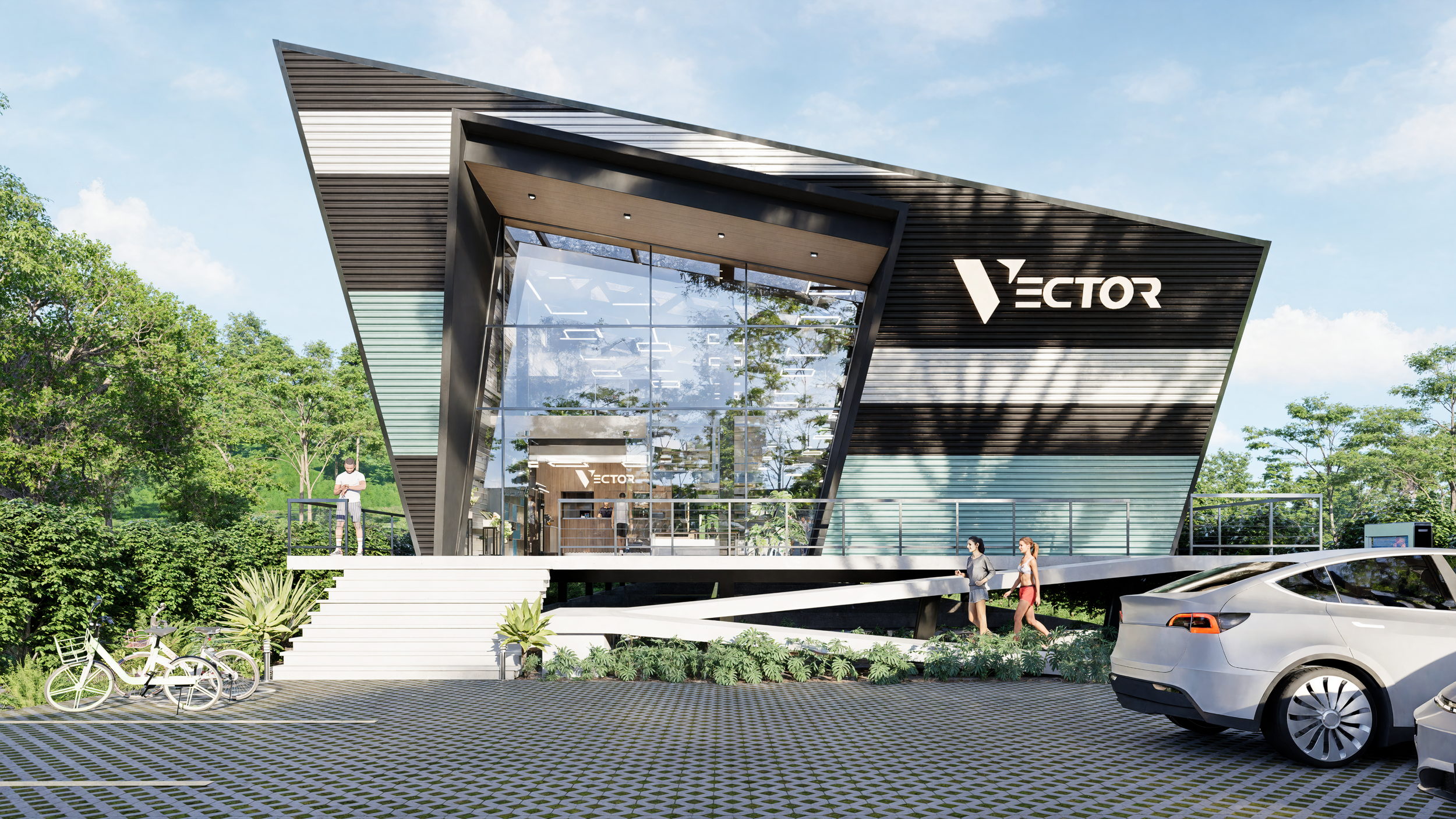 Vector building, playa Flamingo, parking, large gym, fitness center, BJJ, Pilates, mobility