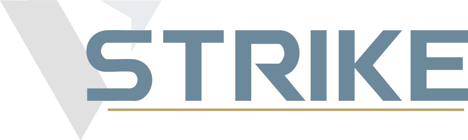 The logo of the airline Vistara, featuring the word 'STRIKE' in large blue letters with the Vistara logo, which is a stylized check mark or triangle, in grey and white.