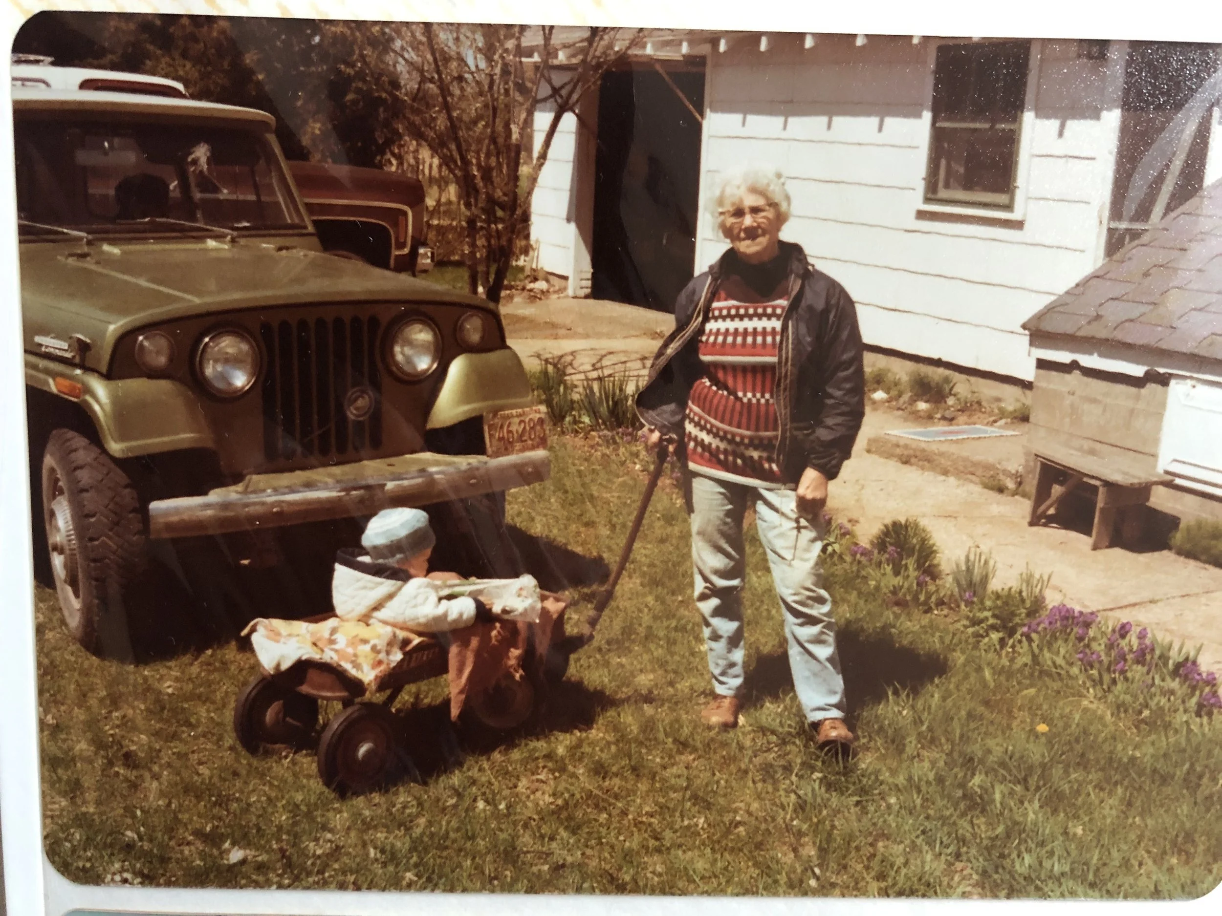 Grandma and her last granddaughter, Jessica. 1975