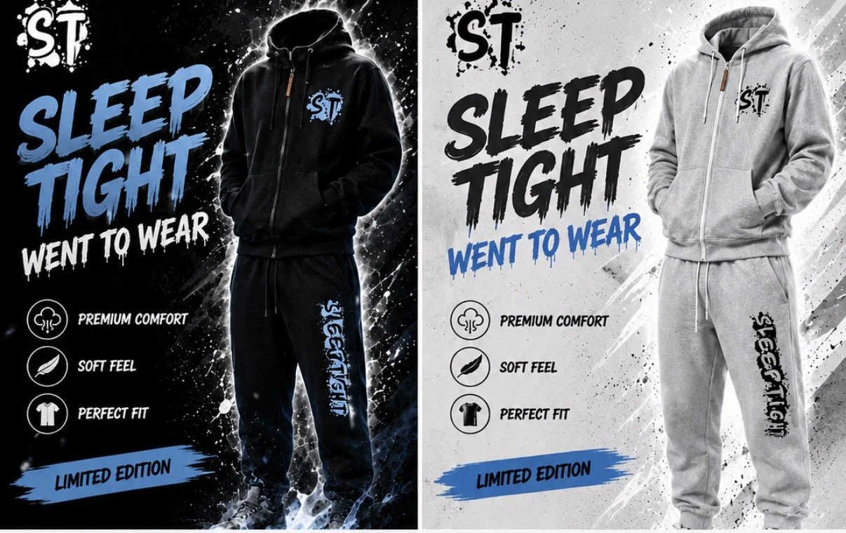 Sleep tight zip up sweatsuits