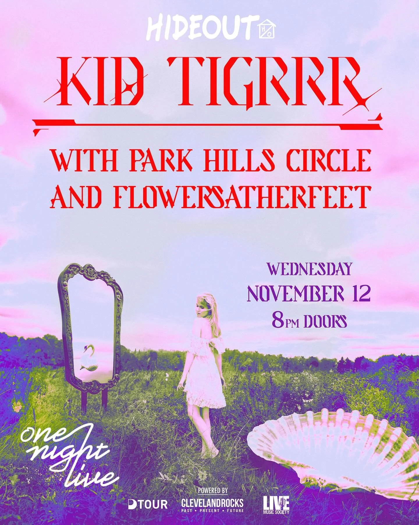 @kid.tigrrr takes over @hideoutchicago November 12th 🎉 Featuring all star support from @parkhillscirclemusic and @_flowersatherfeet 🤩 Let make it a night to remember ❤️