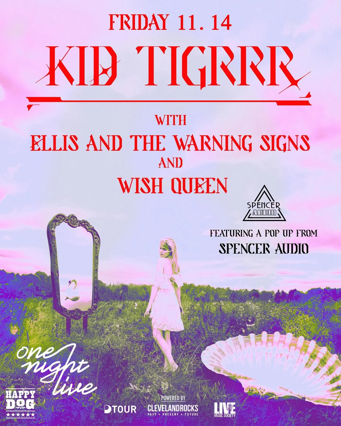 @kid.tigrrr is bringing the dreamscape to Cleveland&rsquo;s @happydogcleveland November 14th 🌙 Along with friends @_ellis_music_, @wishqueen_, and a pop up from @spencer_audio‼️ This is gonna be the place to be 🎉