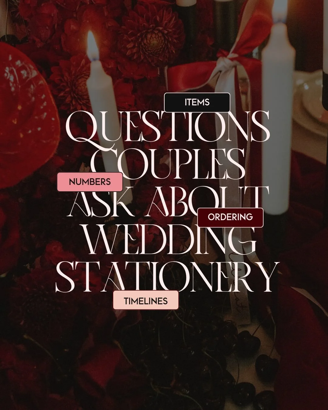 Wedding Stationery 101: Part One 💌

All the info you need for what items are must haves, how many and when to order / send. This gives you a starting point for your stationery and you can build from there depending on your ideas / wedding style / th