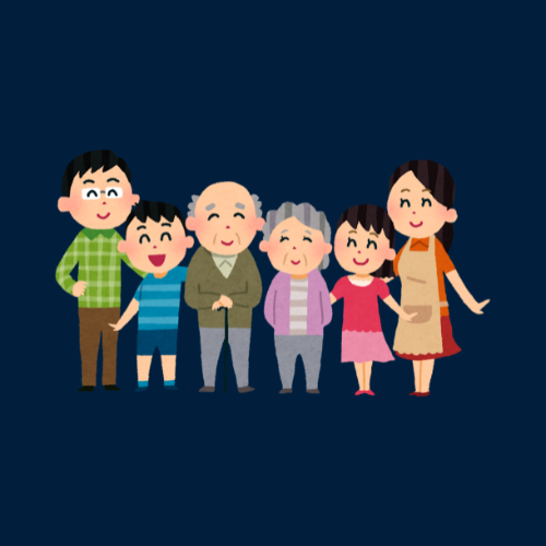 Une famille multigénérationnelle posant ensemble, comprenant des enfants, des parents, des grands-parents, et une femme adulte, tous souriants.