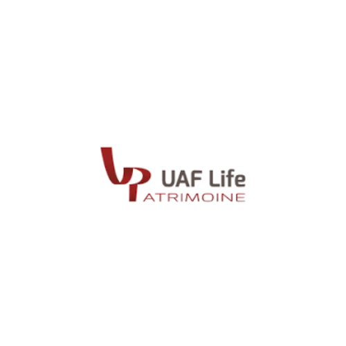 Logo de UAF Life Patrimoine avec le texte en français.
