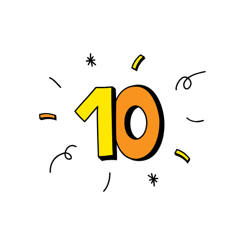 image d'un dessin représentant le nombre 10 dix pour vendre l'assurance décennale aux professionnels du bâtiment