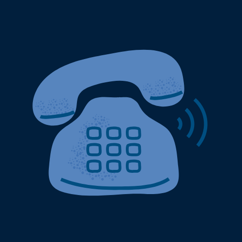 Icône d'un téléphone fixe ancien avec un combiné posé dessus, illustrant la communication téléphonique