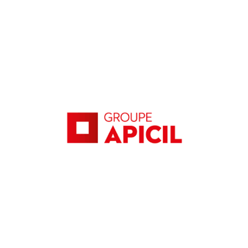 Logo du groupe Apicil, composé d'un carré rouge et du texte en rouge.