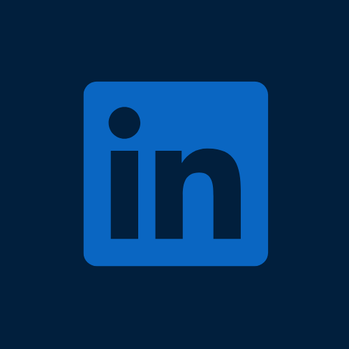 Logo de LinkedIn sur un fond sombre.