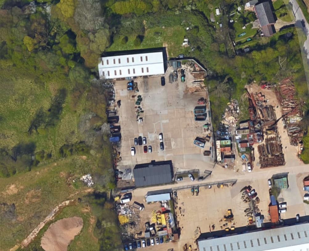 Surface water drainage of heavy-vehicle service yard