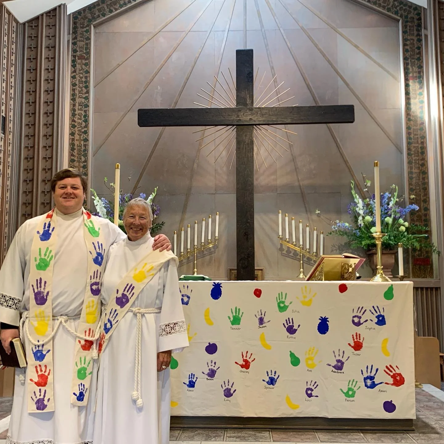 The VBS kids left our clergy with some beautiful gifts of love!  #fruitsofthespirit