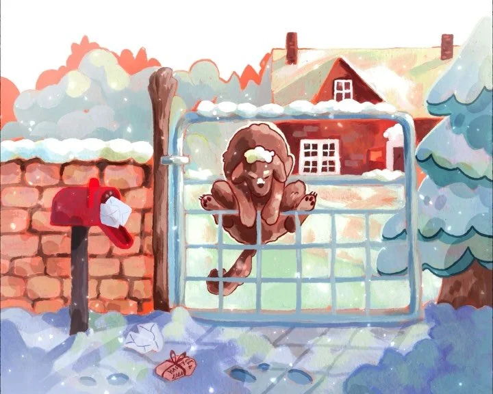just a doggo who scared the postman 🐶📮❄️

#illustration #gouachepainting #winterart #snow
