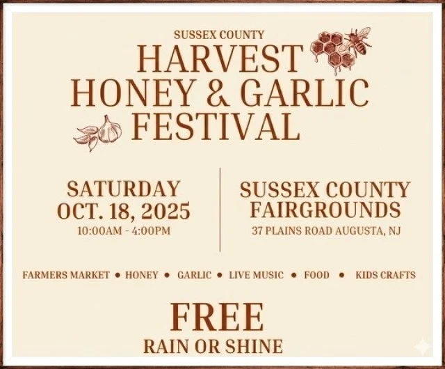 Don&rsquo;t forget to mark your calendars for this Saturday the 18th 10am-4pm to bring the family down to the Sussex County Fairgrounds to enjoy the Fall Harvest, Honey, and Garlic Festival! Come visit the Delectable Delights Baking vendor table for 