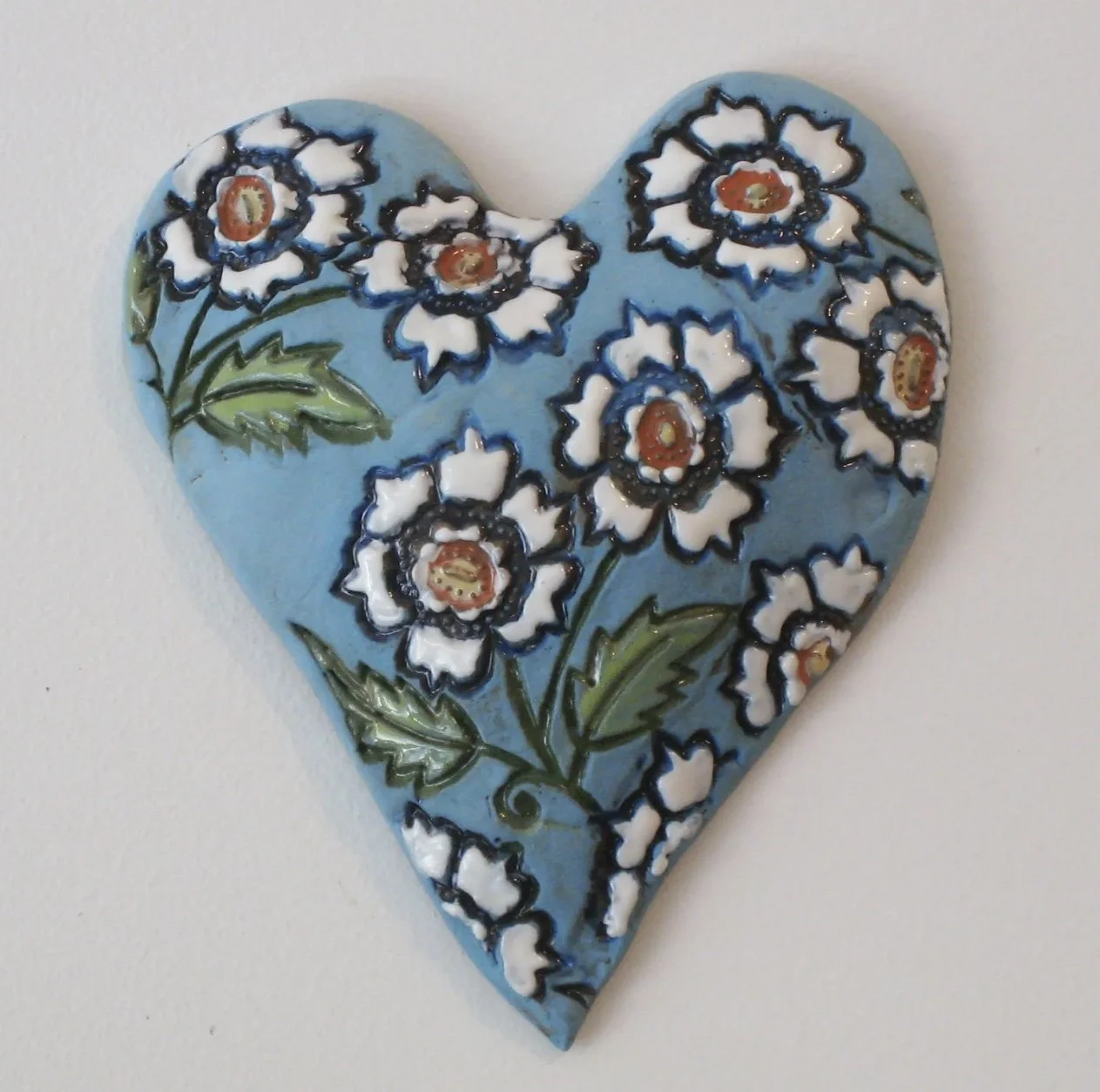 White Flower Wall Heart