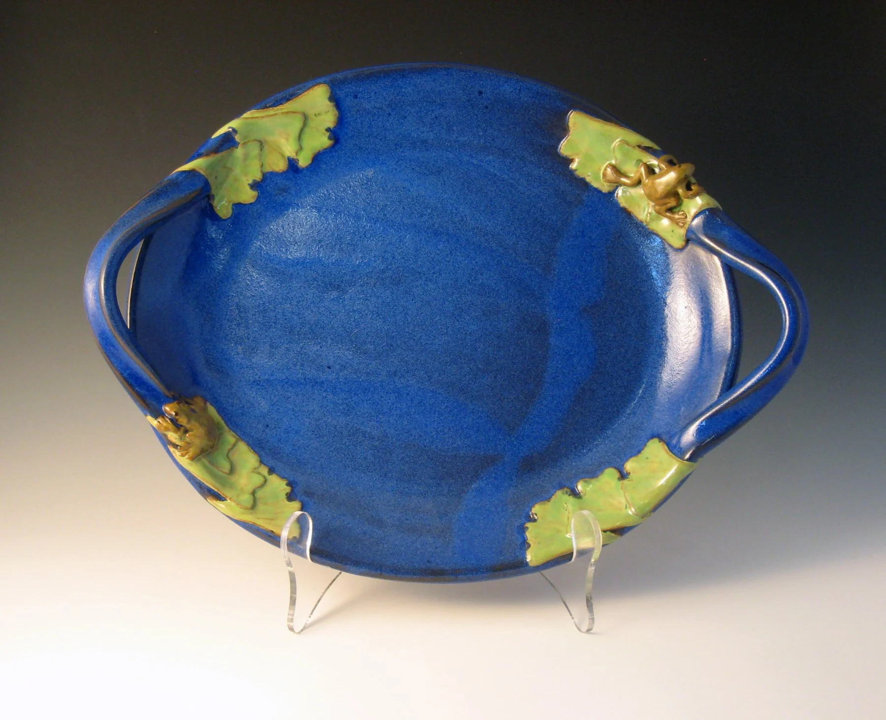 Platter with Oval Handles and Frogs