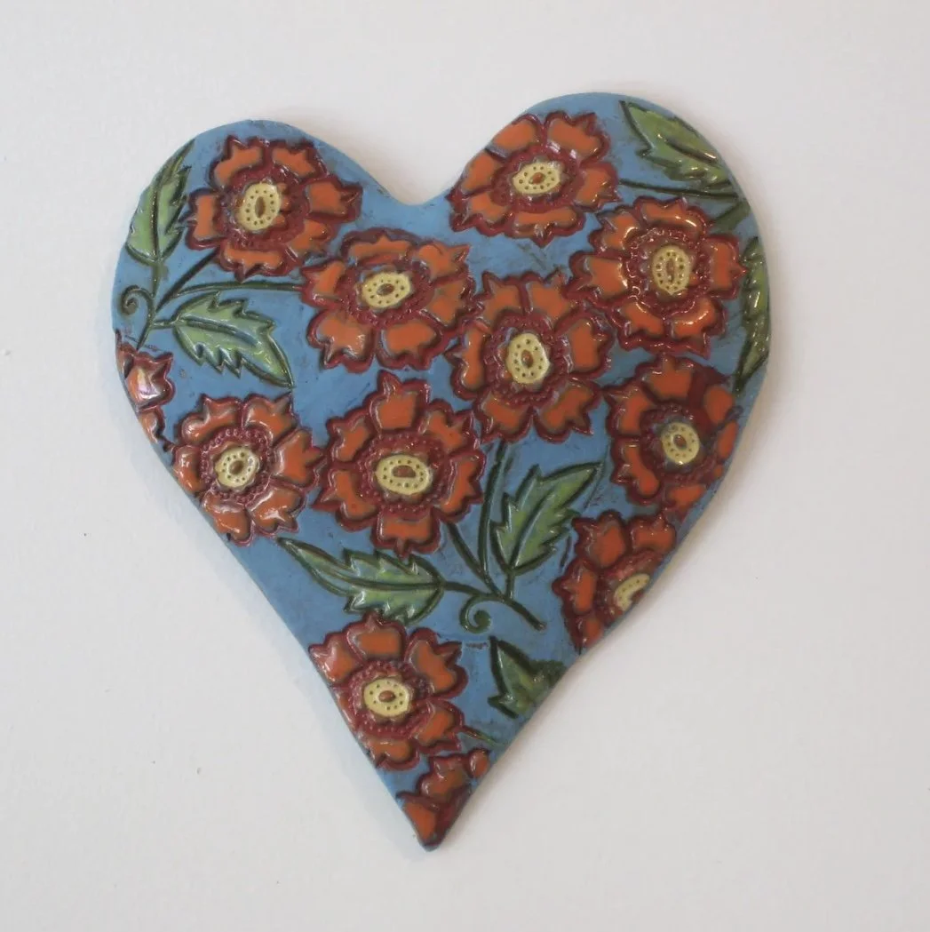 Orange Flower Wall Heart