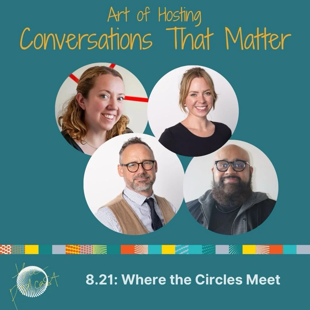 Where the circles meet. ⭕️

Tim. Sera. Gabrielle. Dennis.
Four hosts. Four sets of experiences, practices, lineages and gifts.

In the latest episode of Find The Outside, they come together ahead of the Art of Hosting in Nova Scotia to explore what e