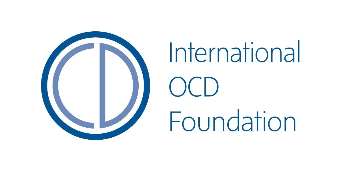 Logo of the International OCD Foundation featuring a circular emblem and blue text.