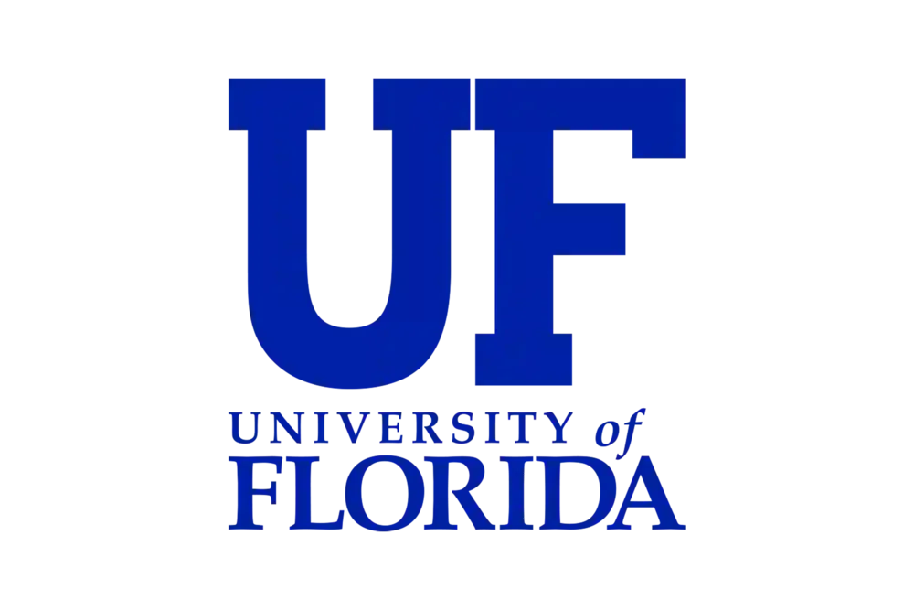 Logo of the University of Florida in blue text, with large "UF" and the words "UNIVERSITY of FLORIDA" below.
