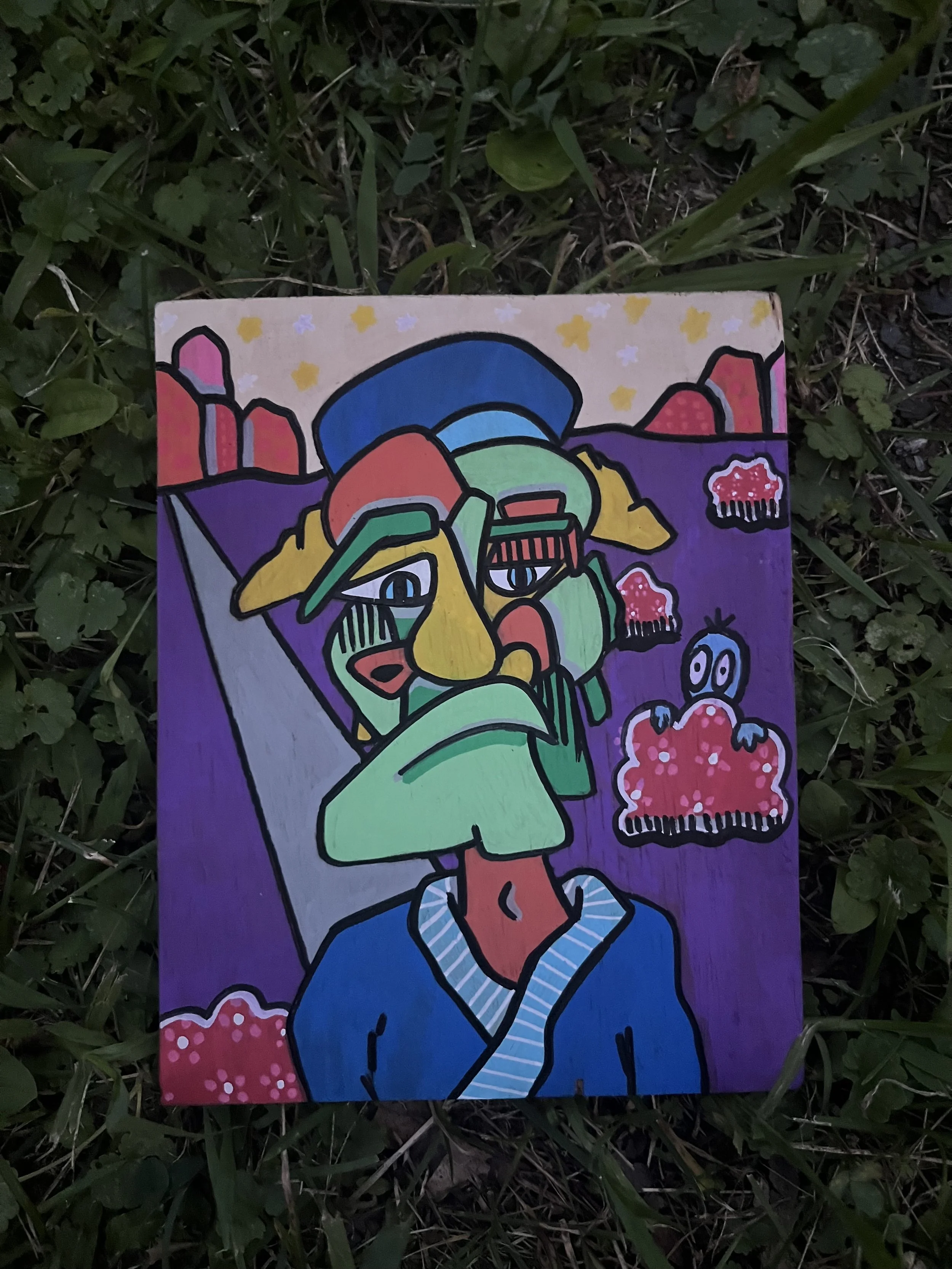 “Ella & Dad Collab” Wood Block Illustration