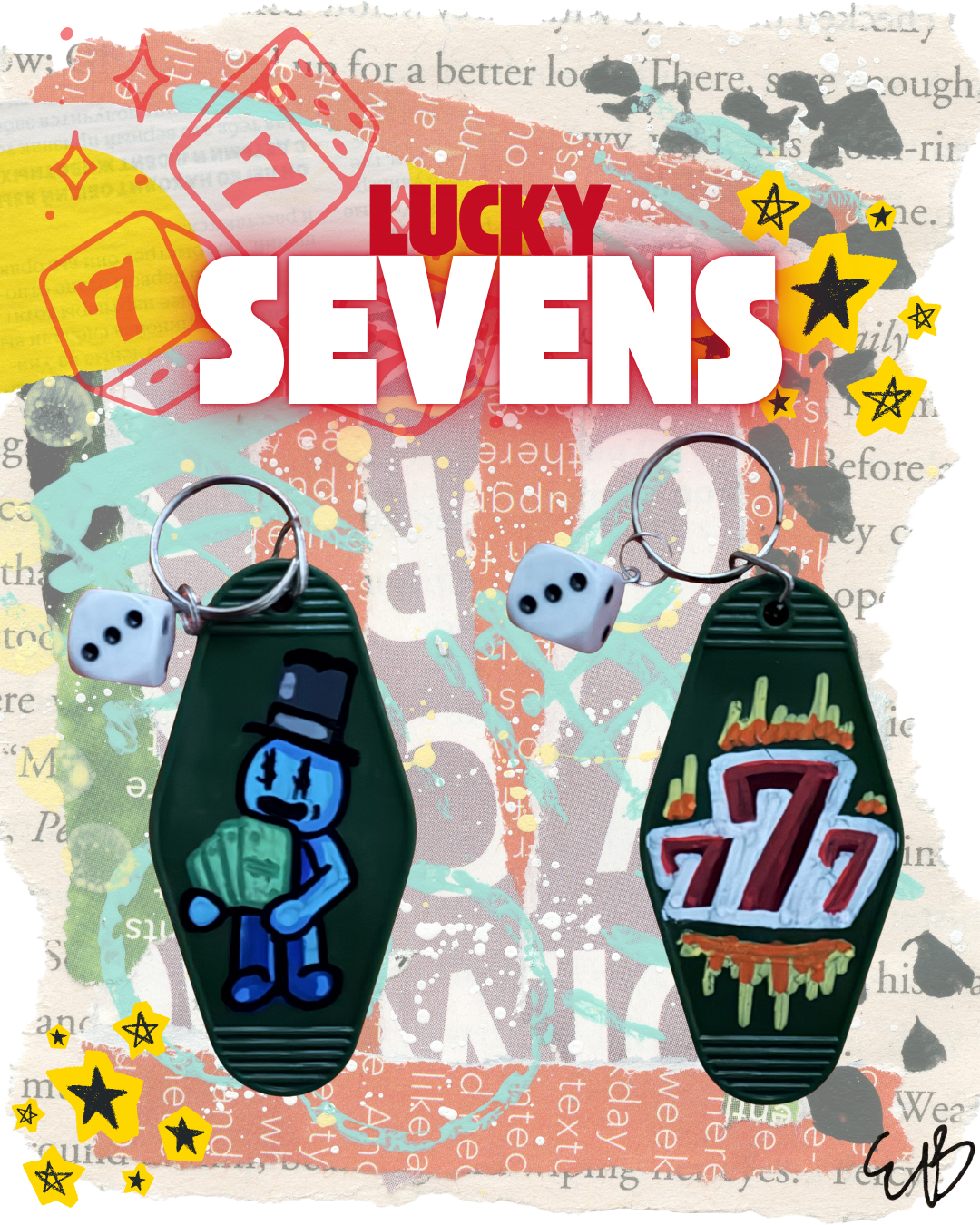 "Lucky Sevens" Handmade Keychain