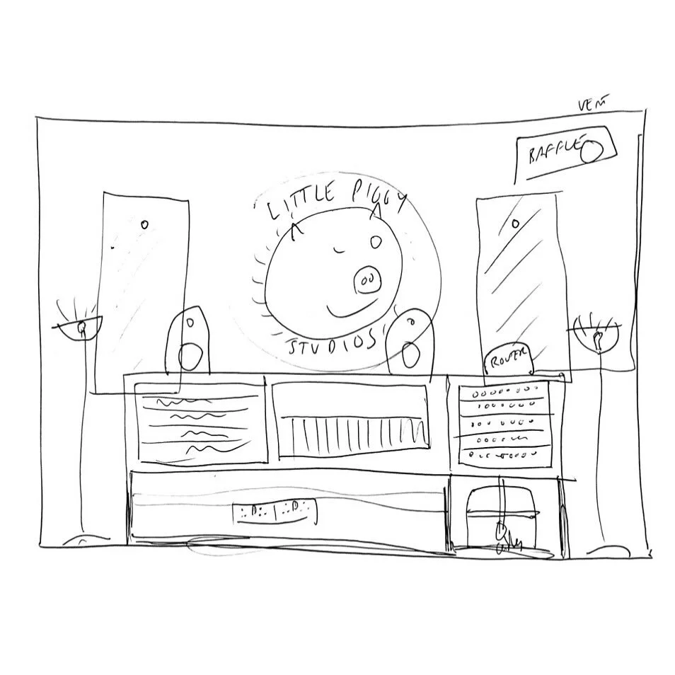 Found my original designs for the studio. Whilst not the best drawings ever made, I knew in my head what I wanted and I think it came out ok in the end! 🐷 

#recordingstudio #littlepiggystudios #oink