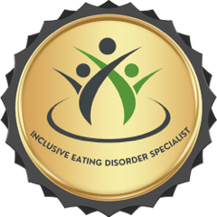 an Inclusive Eating Disorder Specialist badge.