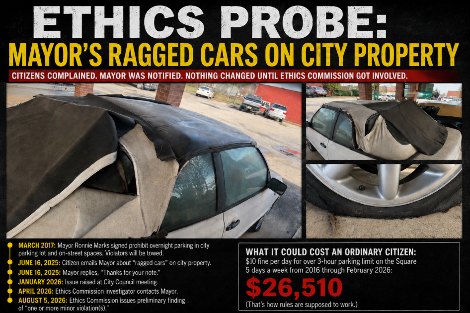 It Took the Ethics Commission: Questions Grow Over Mayor Marks’ Long-Term Storage of Personal Vehicles on City Property
