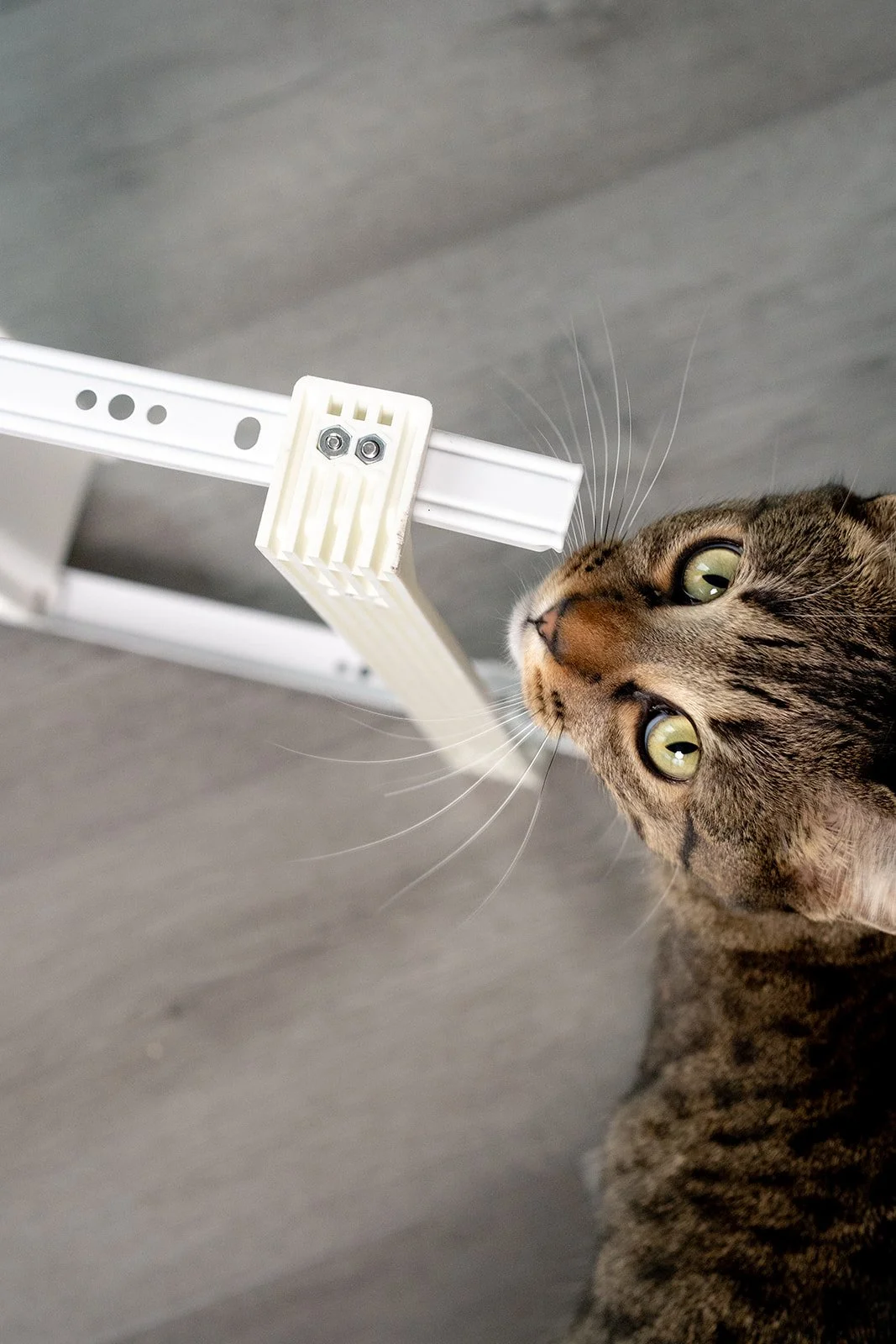 Rollout drawer hardware and installation bracket detail