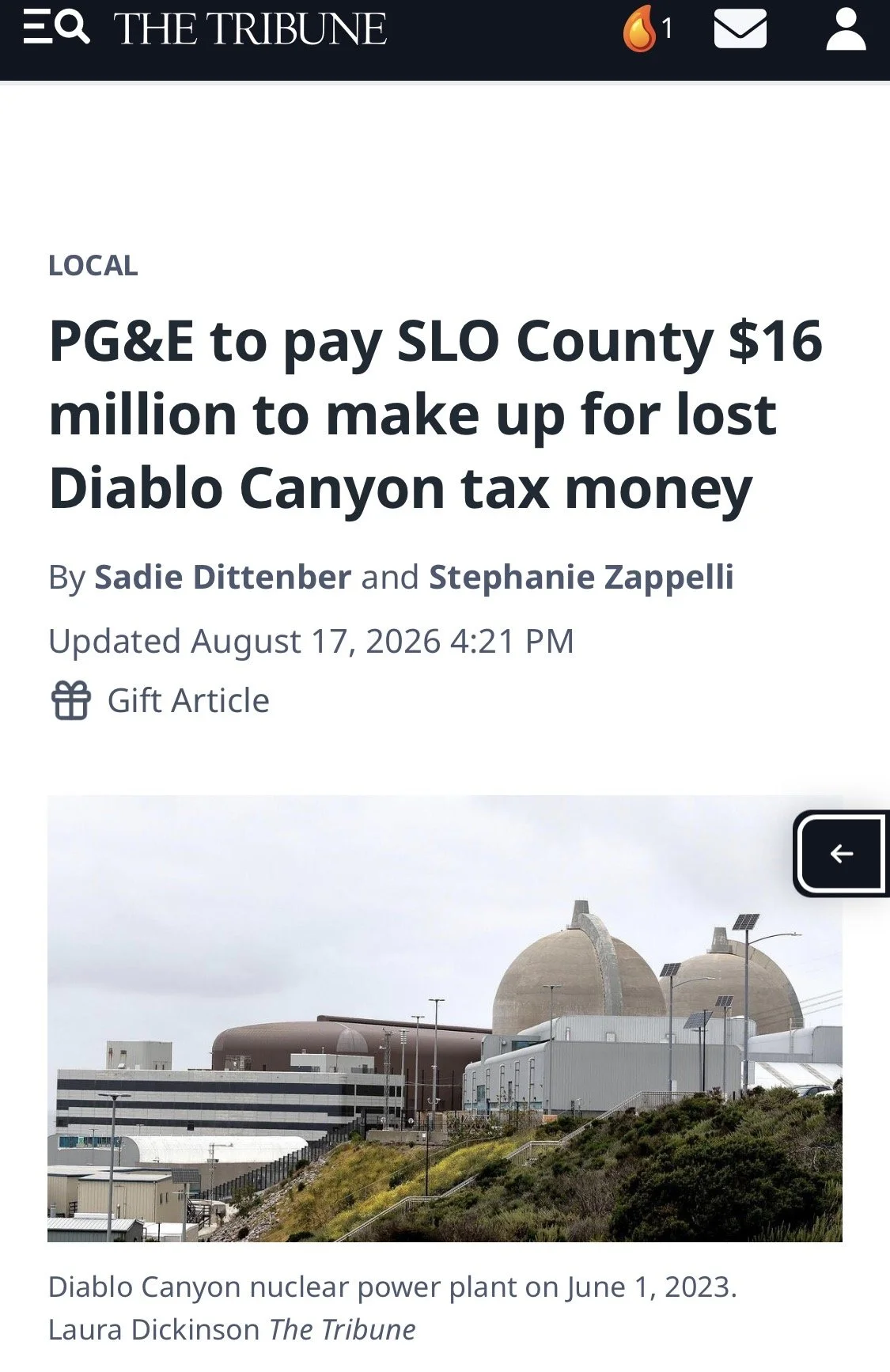 PG&E agrees to 2 years of community funding.