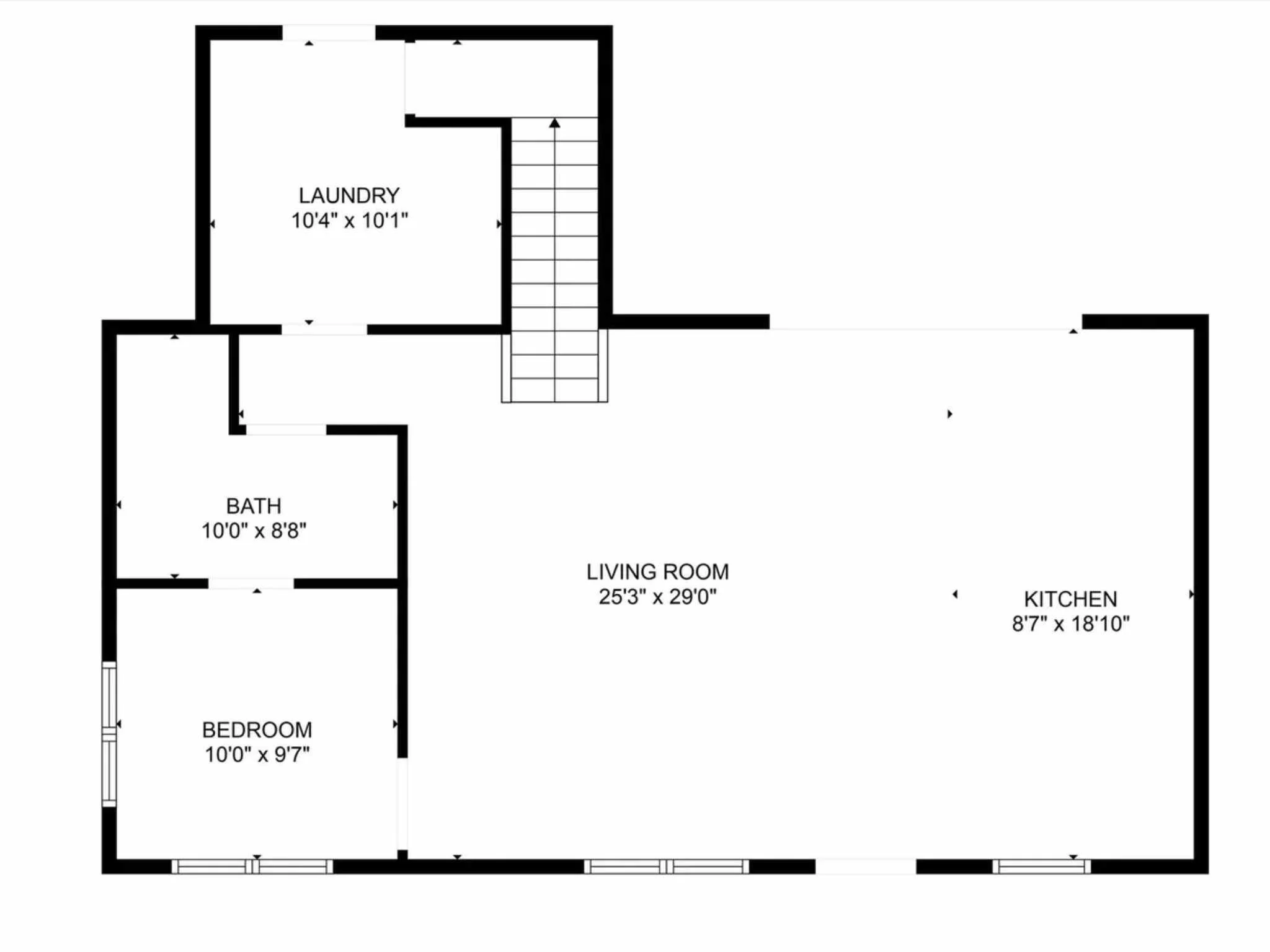 1st Floor floorplan for custom home in a downtown Austin home by Atria Design and Build.