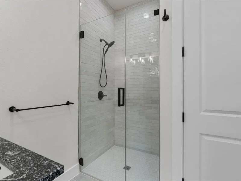 Custom bathroom in a downtown Austin home by Atria Design and Build.