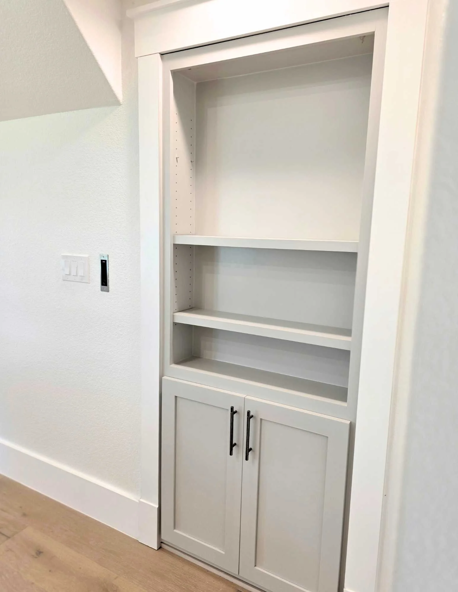 Hidden door from Casita into breezeway that leads to main home. Custom cabinets