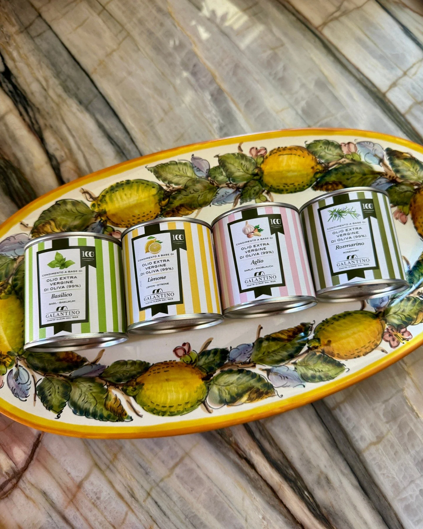 Now available: Galantino infused olive oils.

Crafted by the Galantino family in Puglia since 1926, these oils are made by cold-crushing olives with fresh herbs and citrus - no added essences, just the real thing.

Basil &middot; Lemon &middot; Garli
