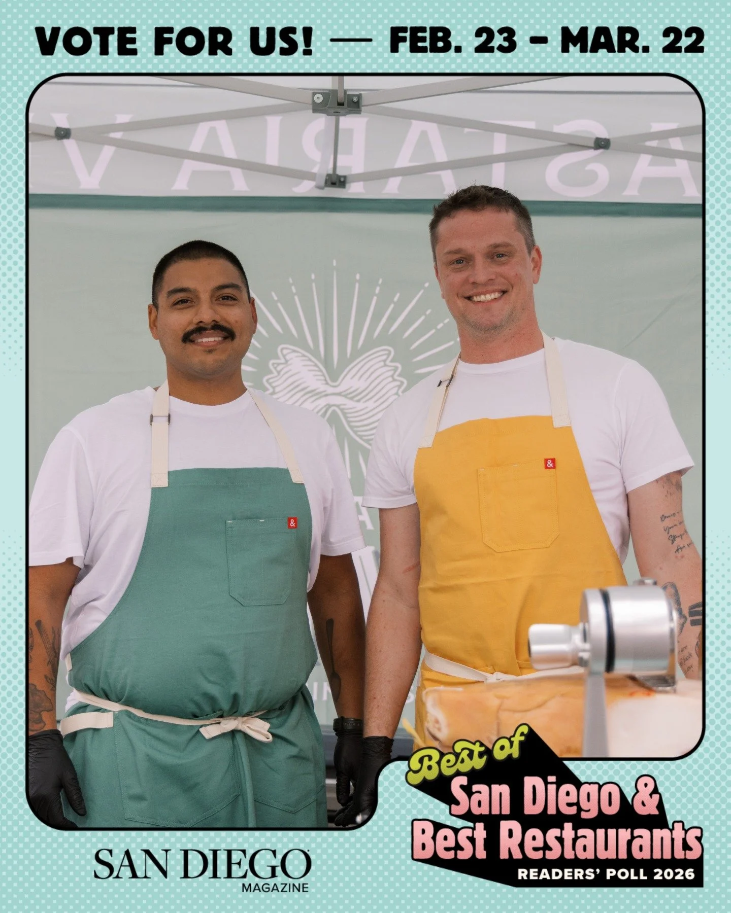 We&rsquo;re beyond excited to share that Pastaria Vivi has been nominated for San Diego Magazine&rsquo;s Best Farmer&rsquo;s Market Food Vendor in the 2026 Best of Awards.

Voting is open now through March 22. Your support means everything - vote at 