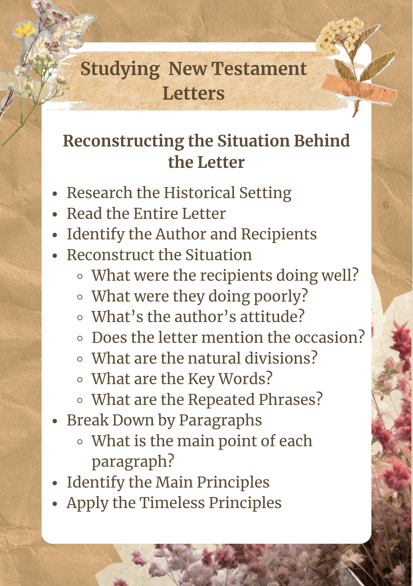 Studying New Testament Letters (Epistles)