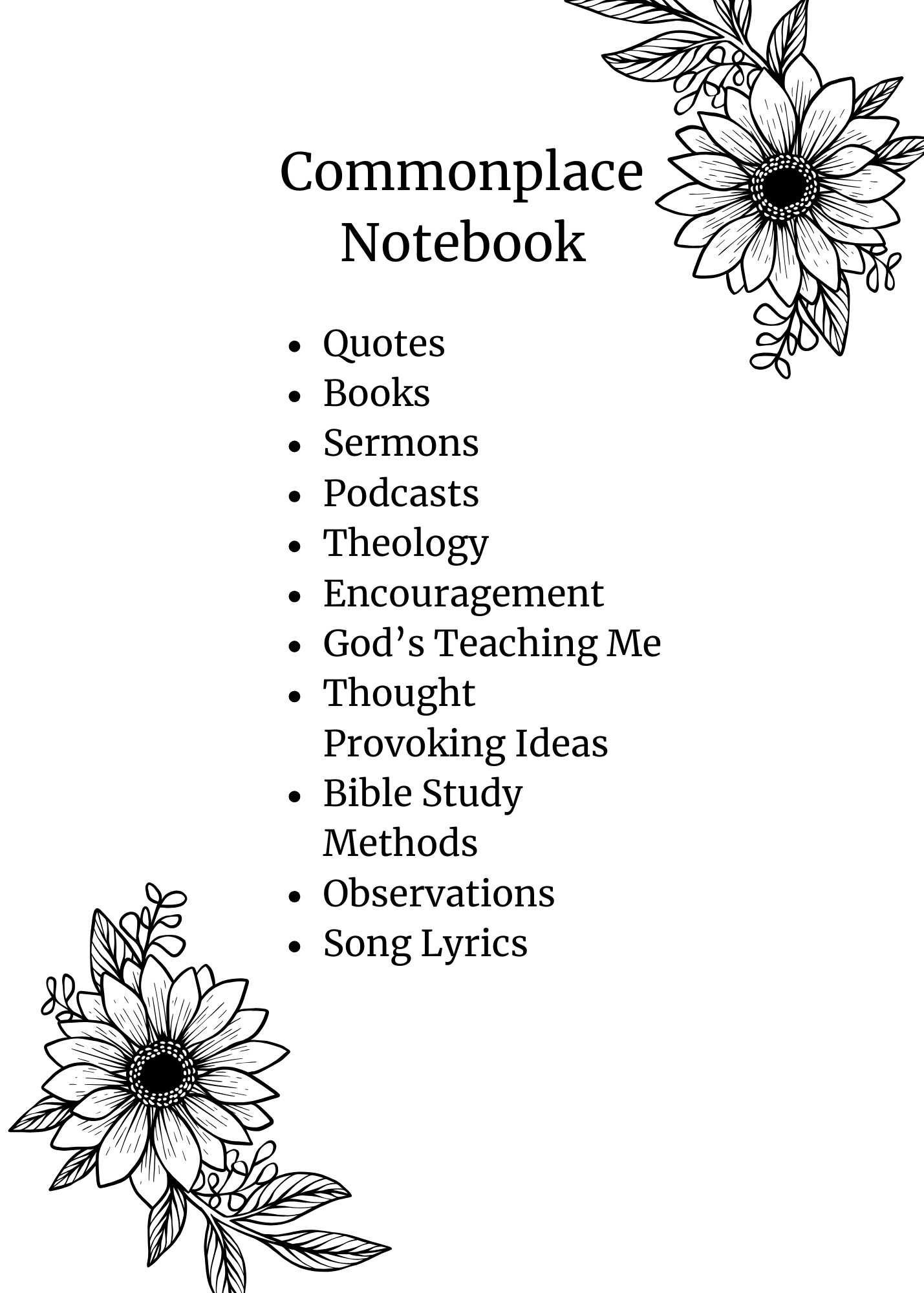 What to Include in a Faith Commonplace Book