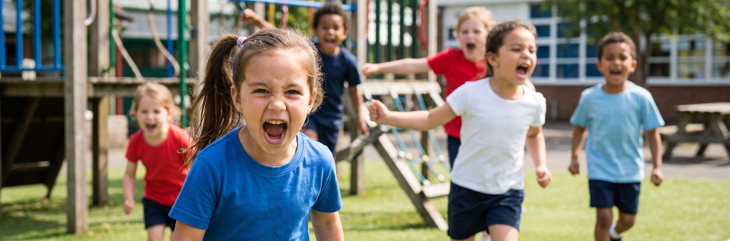 Children developing social communication and peer interaction skills during outdoor play activities