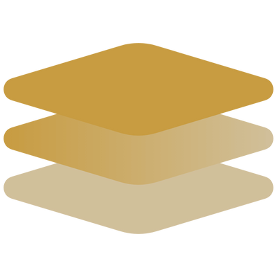 Three stacked squares