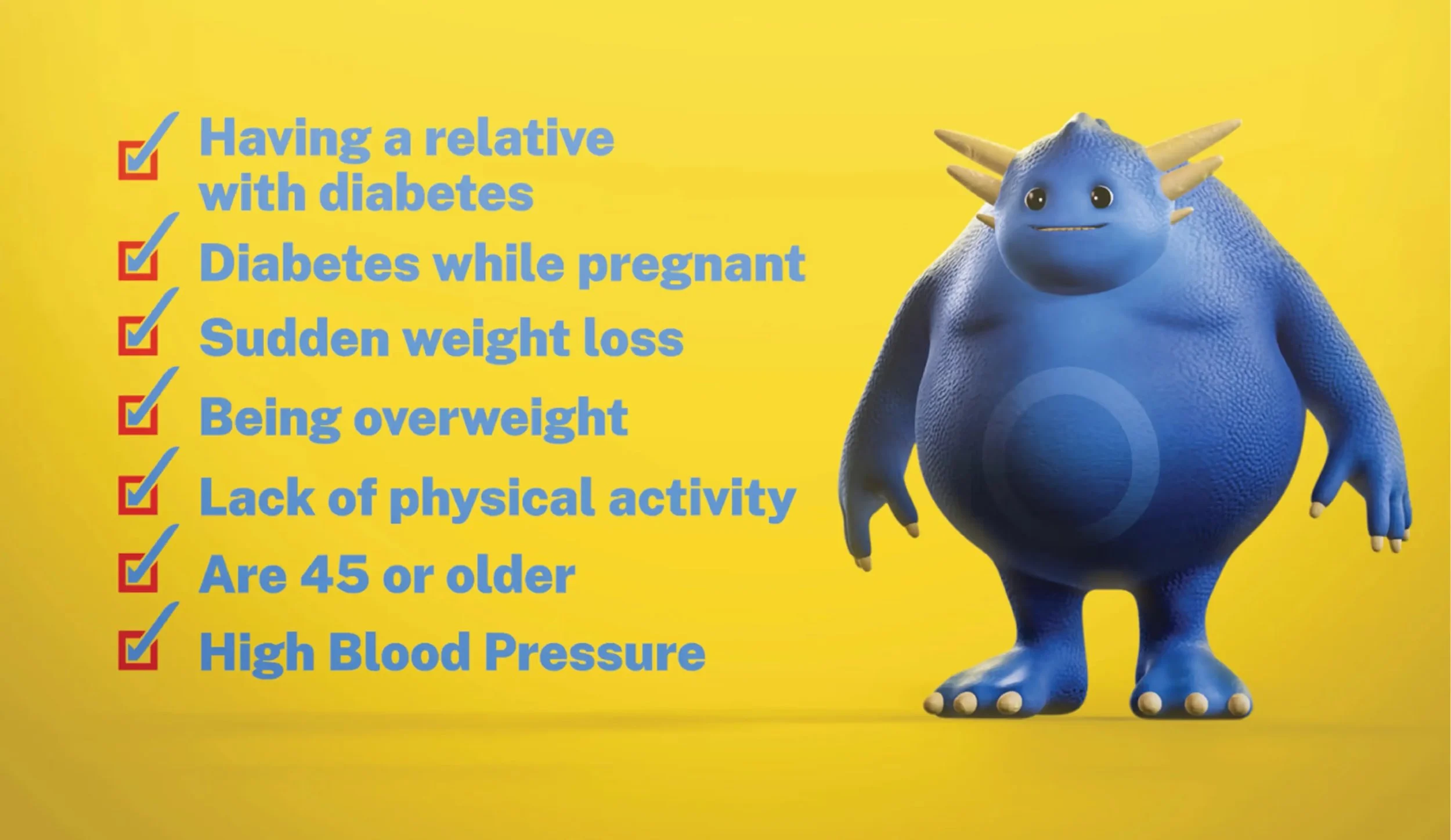 Diabetes symptoms checklist with Spot