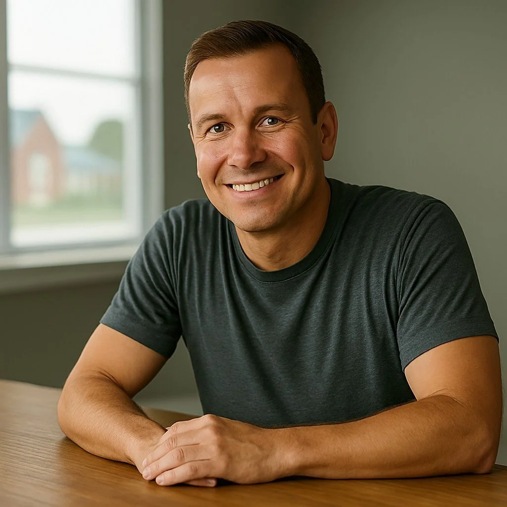 A middle-aged man smiles with relaxed posture, illustrating emotional clarity and recovery after overcoming smoking addiction.