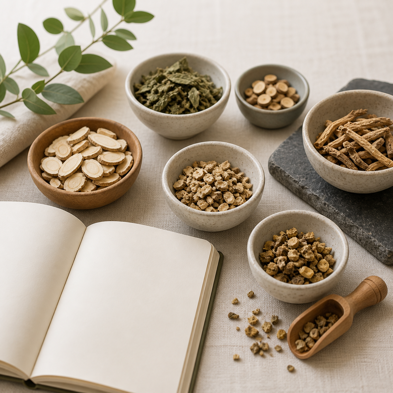 Dried herbs used in customized herbal medicine