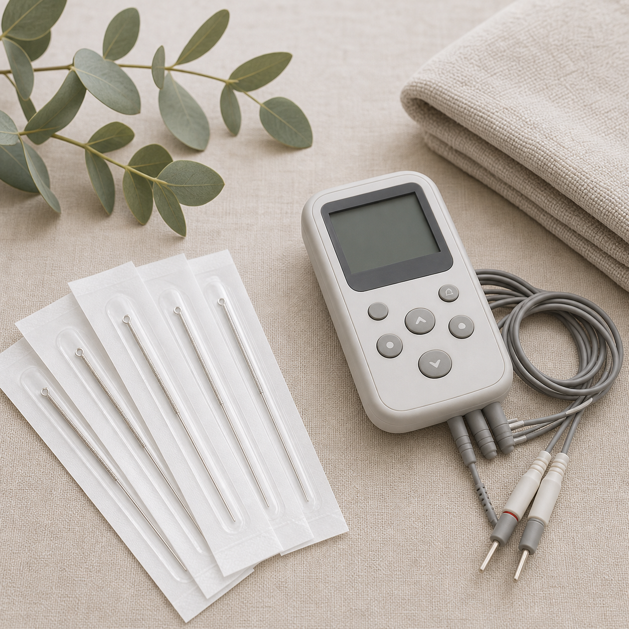 Electroacupuncture device and sterile acupuncture needles