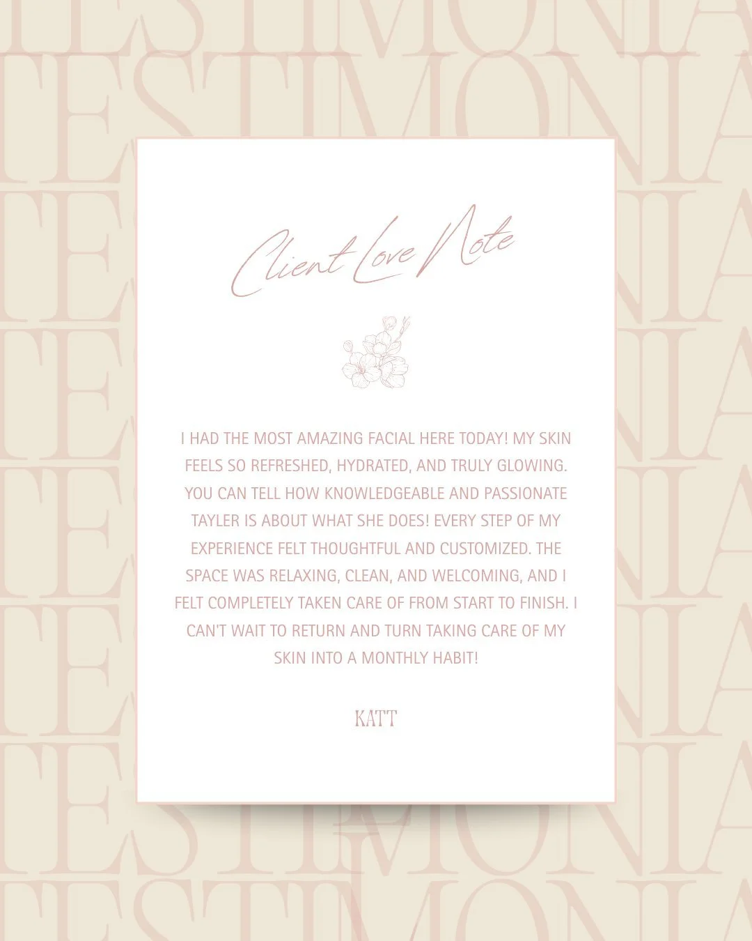 We really love our clients and appreciate all the love. One of the main reasons for this space is for you all! 🫶