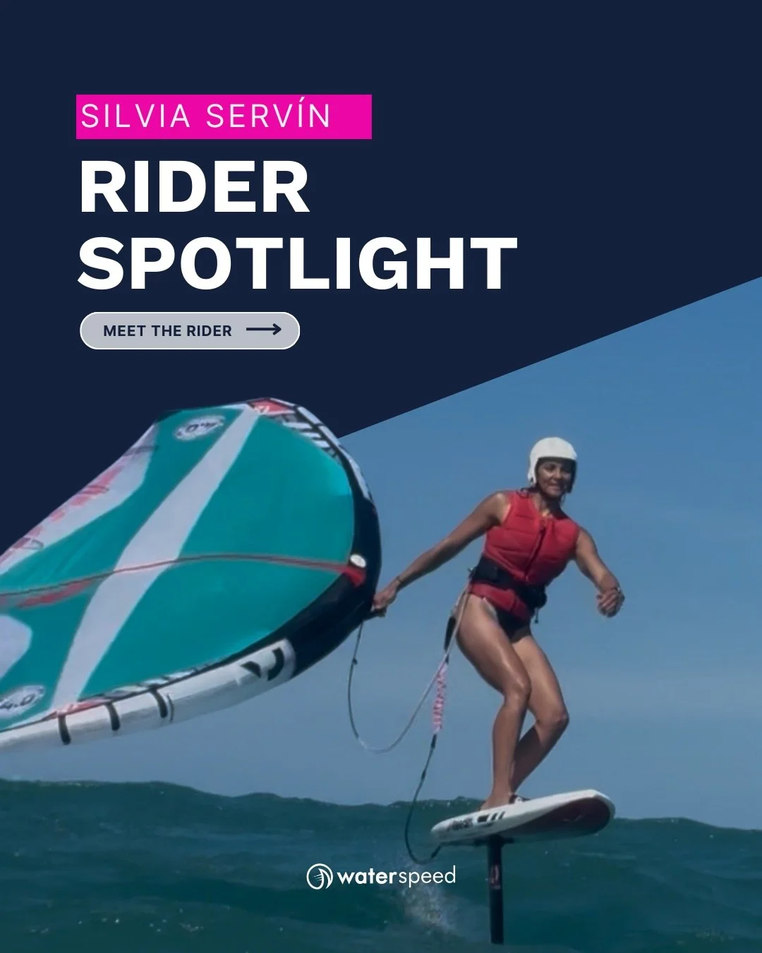 Wingfoil rider spotlight. Today we meet @bajawingfoil 🌊
@bajawingfoil is a wingfoil rider and the winner of the Wingfoil League accumulated distance challenge. ⚡️

One of her favorite things about Waterspeed? During wingfoil sprints, she doesn&rsquo